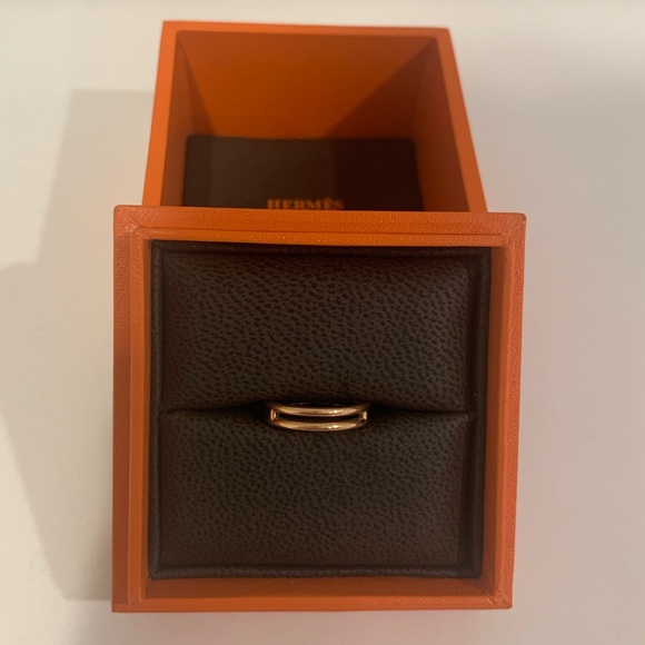💍HERMÈS $1,400 Ariane Wedding Band 18K Rose Gold 48 size 4.5 - Picture 4 of 16